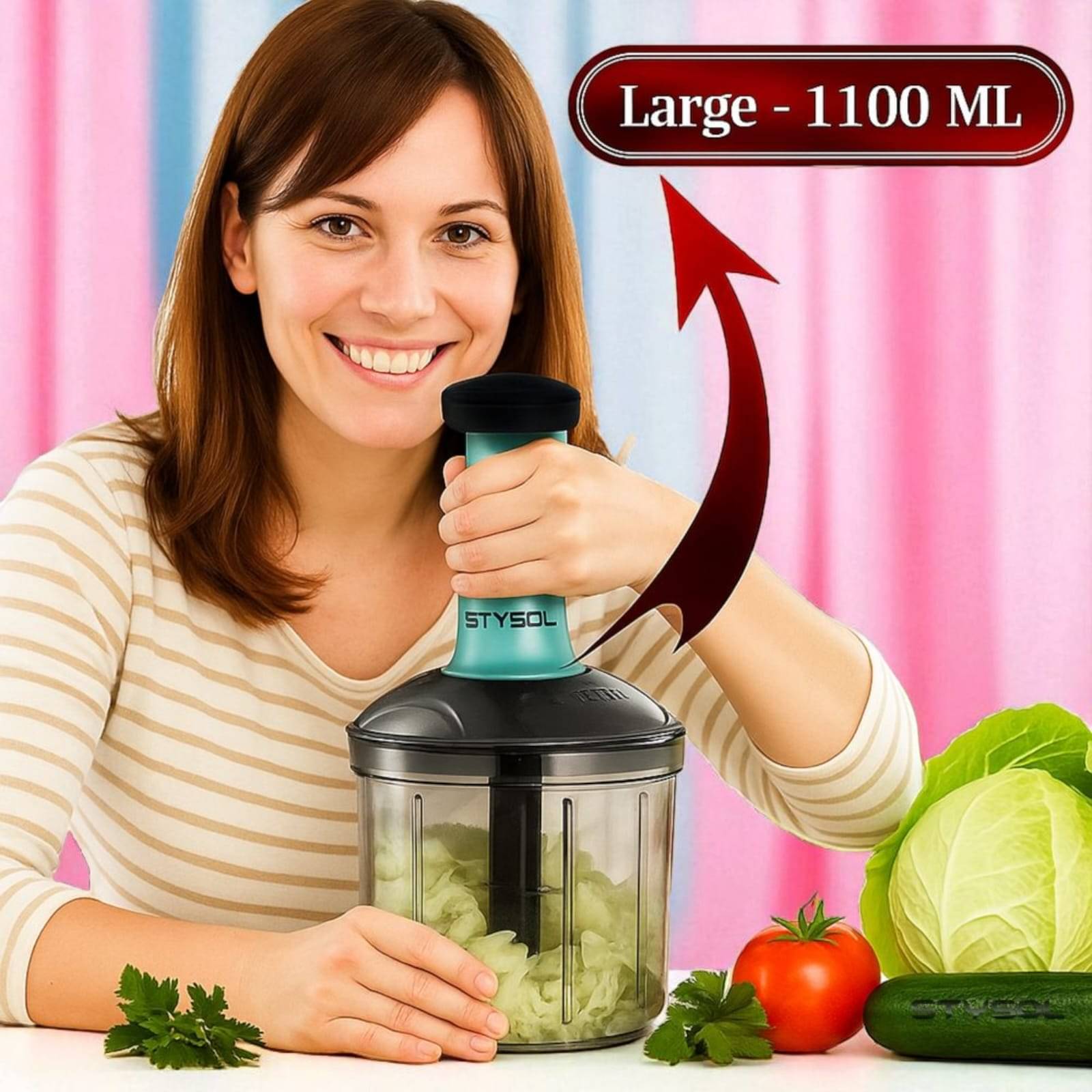 1100ml Premium Large Push Chopper 6 Blades Onion Chopper Vegetable Cutter Vegetable Chopper Chopper Cutter Onion Cutters Dry Fruit Cutter Veg Cutter Garlic Chopper Hand Chopper Handy Chopper 1100ml Premium Large Push Chopper 6 Blades Onion Chopper Vegetable Cutter Vegetable Chopper Chopper Cutter Onion Cutters Dry Fruit Cutter Veg Cutter Garlic Chopper Hand Chopper Handy Chopper