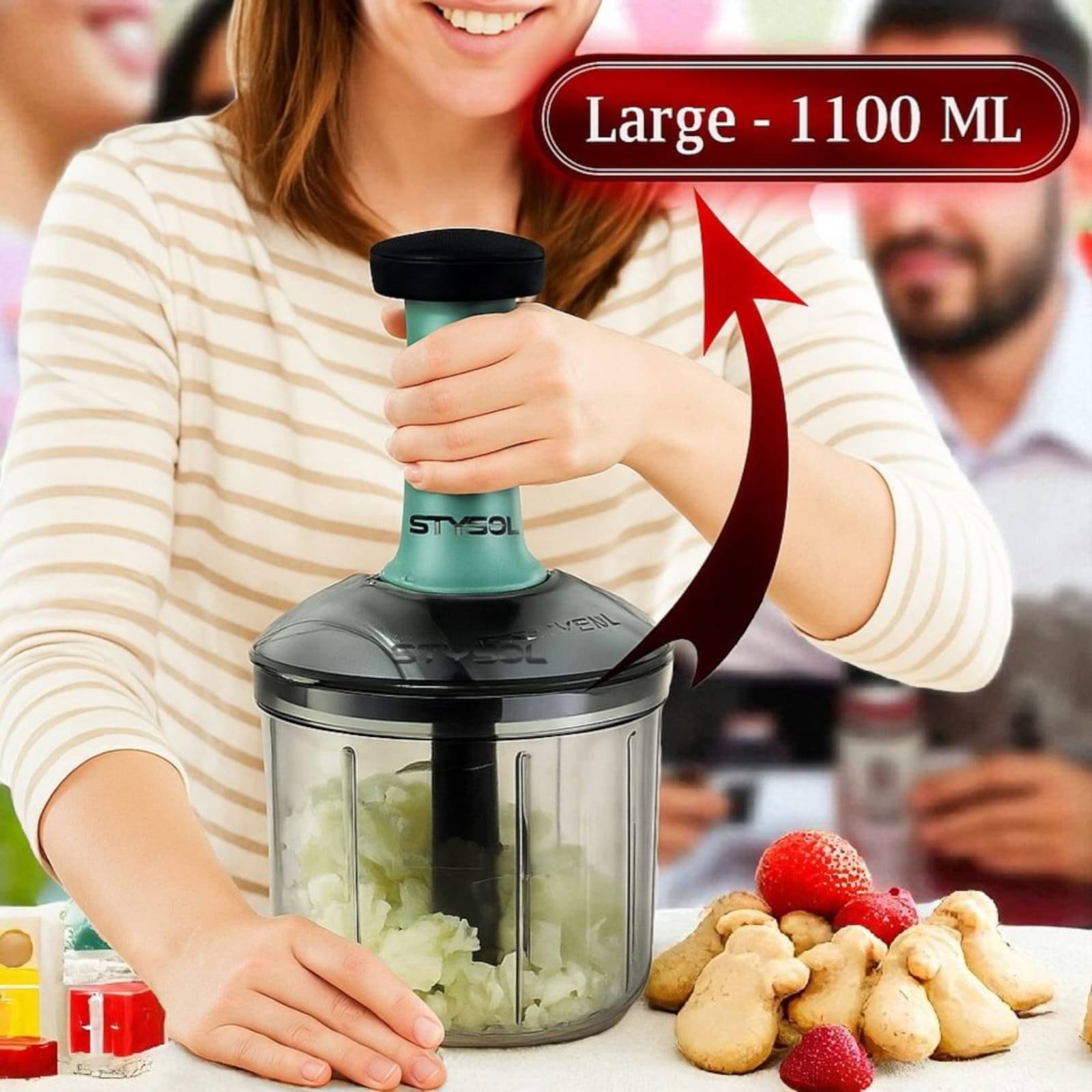 1100ml Premium Large Push Chopper 6 Blades Onion Chopper Vegetable Cutter Vegetable Chopper Chopper Cutter Onion Cutters Dry Fruit Cutter Veg Cutter Garlic Chopper Hand Chopper Handy Chopper 1100ml Premium Large Push Chopper 6 Blades Onion Chopper Vegetable Cutter Vegetable Chopper Chopper Cutter Onion Cutters Dry Fruit Cutter Veg Cutter Garlic Chopper Hand Chopper Handy Chopper