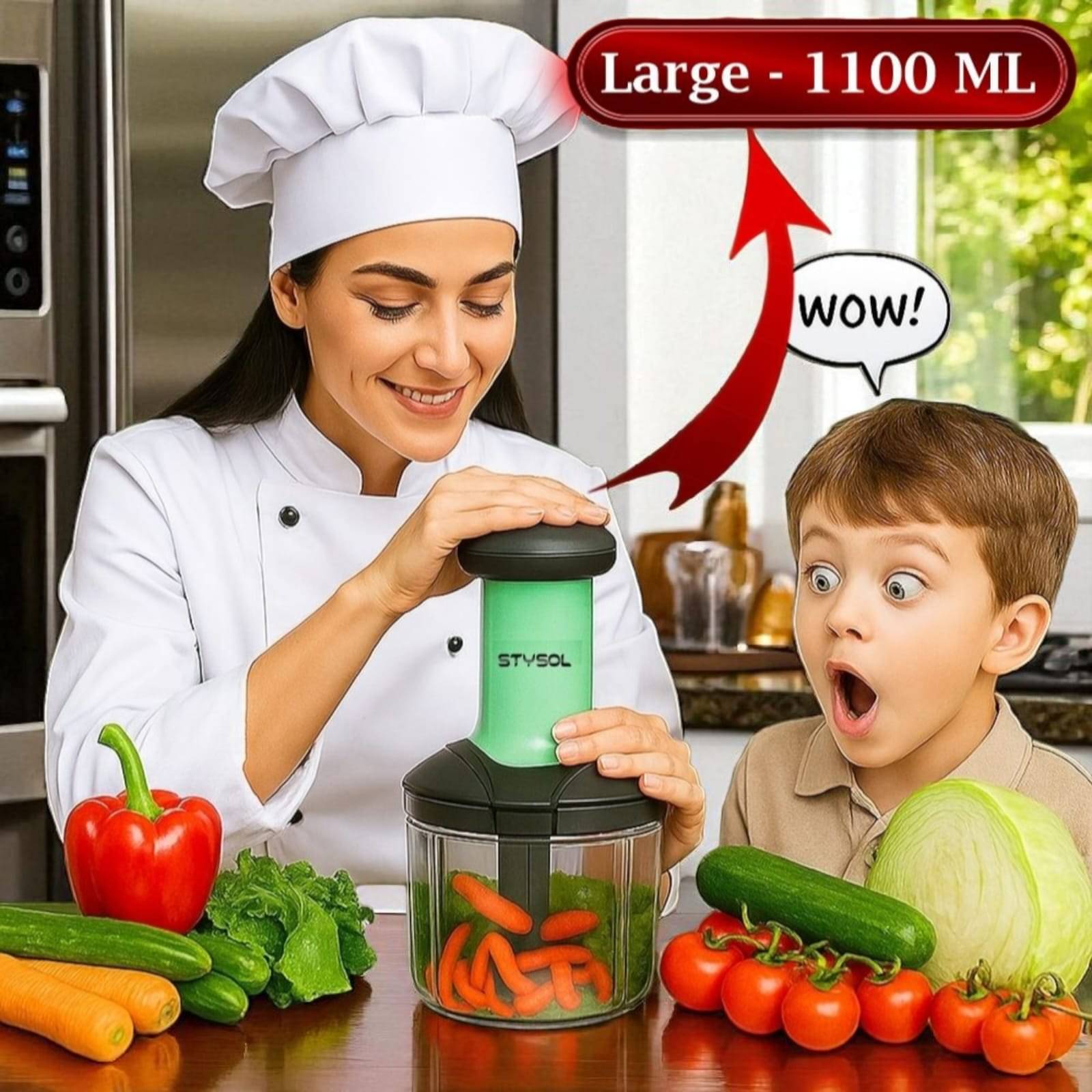 1100ml Premium Large Push Chopper 6 Blades Onion Chopper Vegetable Cutter Vegetable Chopper Chopper Cutter Onion Cutters Dry Fruit Cutter Veg Cutter Garlic Chopper Hand Chopper Handy Chopper 1100ml Premium Large Push Chopper 6 Blades Onion Chopper Vegetable Cutter Vegetable Chopper Chopper Cutter Onion Cutters Dry Fruit Cutter Veg Cutter Garlic Chopper Hand Chopper Handy Chopper