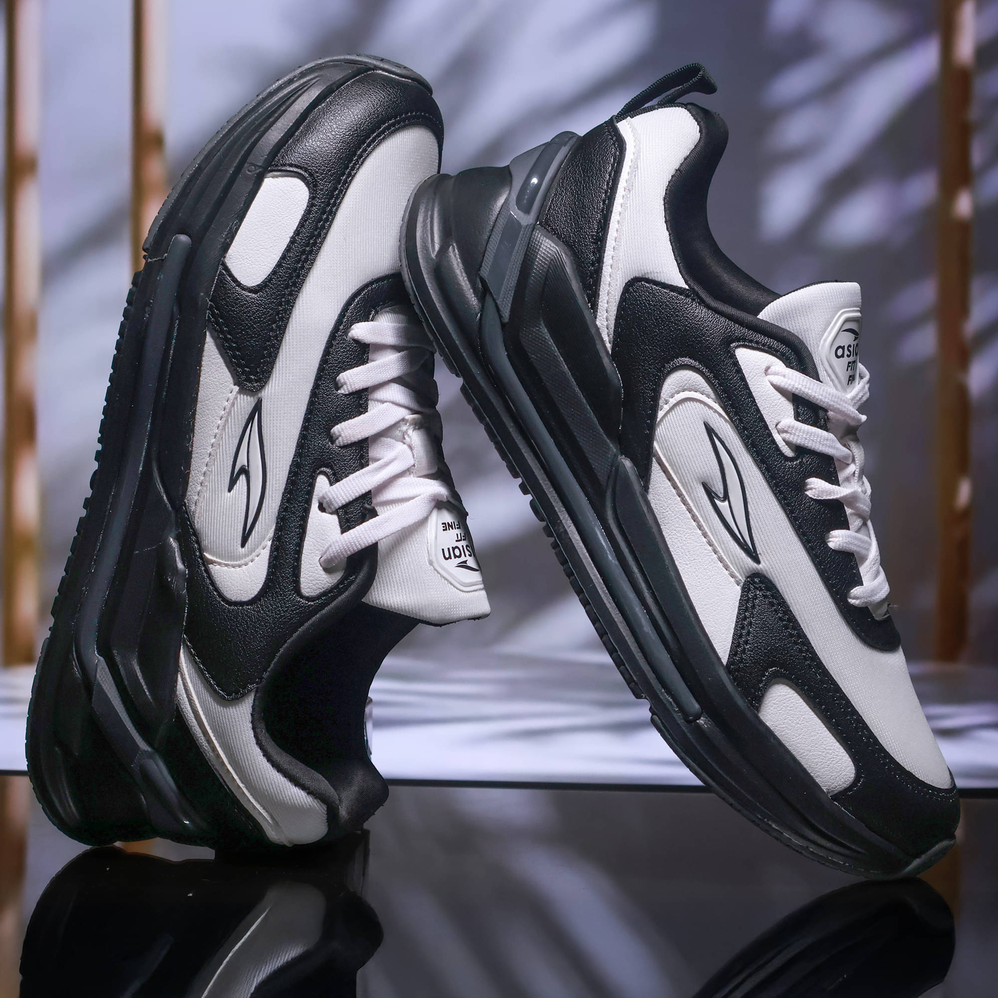     			ASIAN POWERKICK-21 Black Men's Sneakers