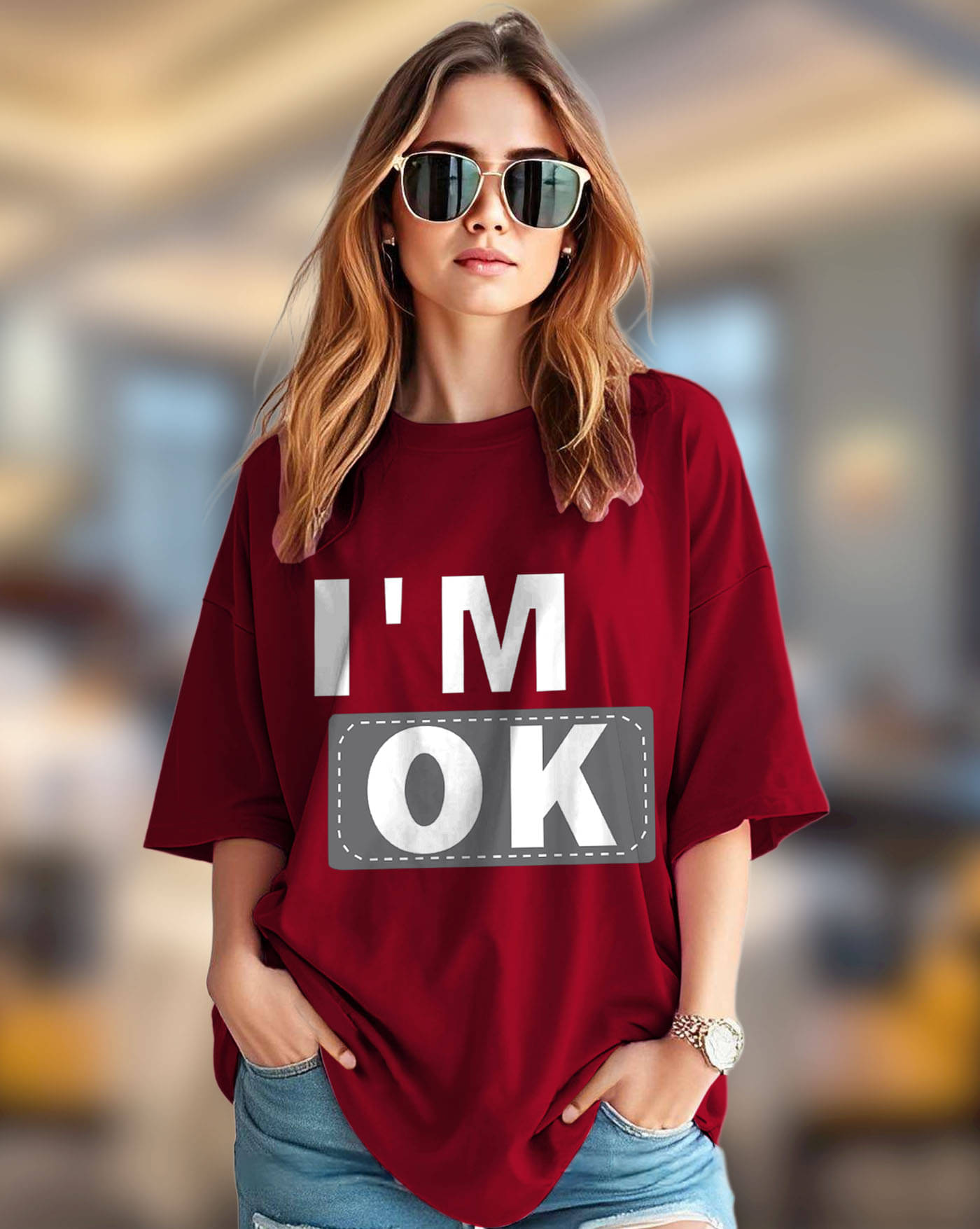 AUSK Women Cotton Blend Printed Oversized Fit Round Neck T-Shirt ( Purple ) AUSK Women Cotton Blend Printed Oversized Fit Round Neck T-Shirt ( Purple )