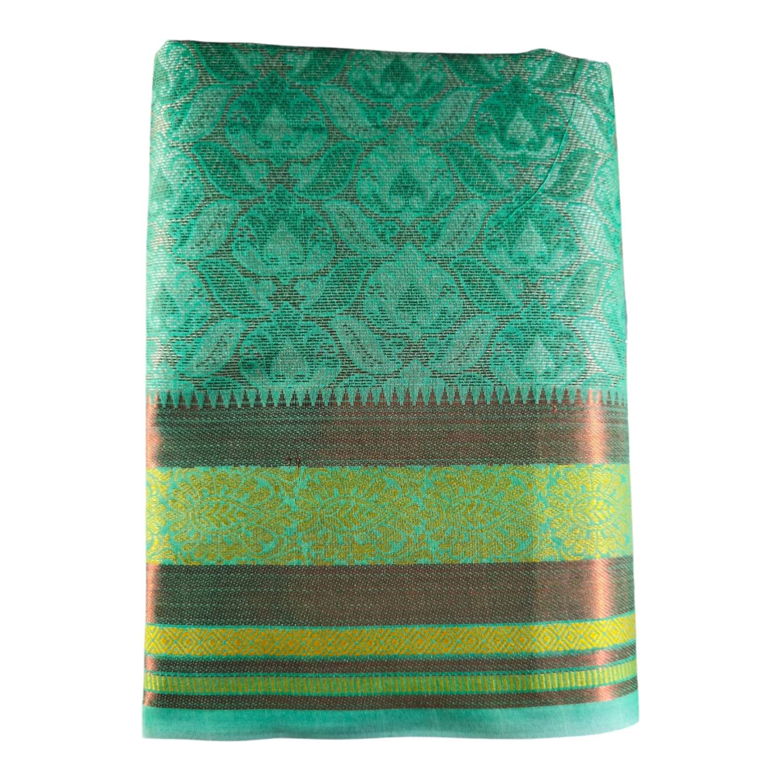     			Anaya Saree Cotton Silk Self Design Patola Saree With Unstitched Blouse Piece ( Multicolor )