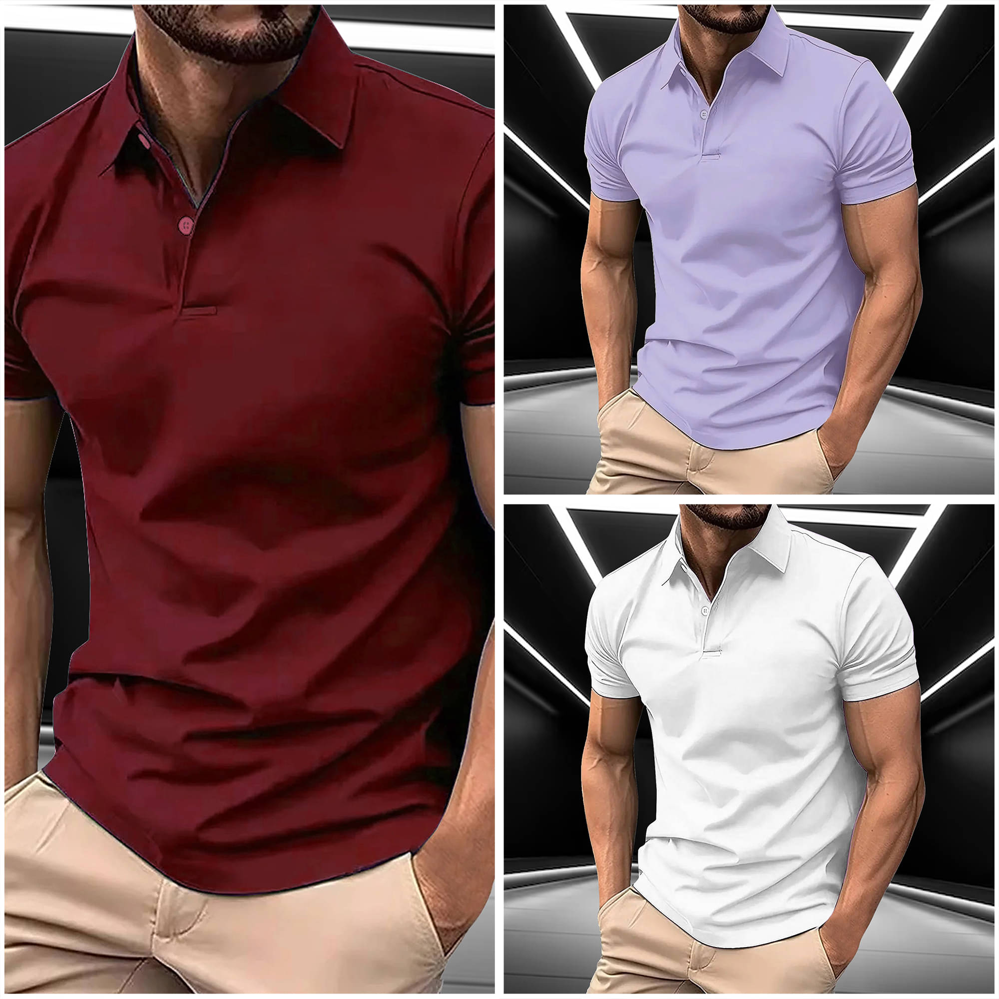     			COCOSOUL Men Cotton Blend Regular Fit Solid Polo T Shirt ( Maroon )