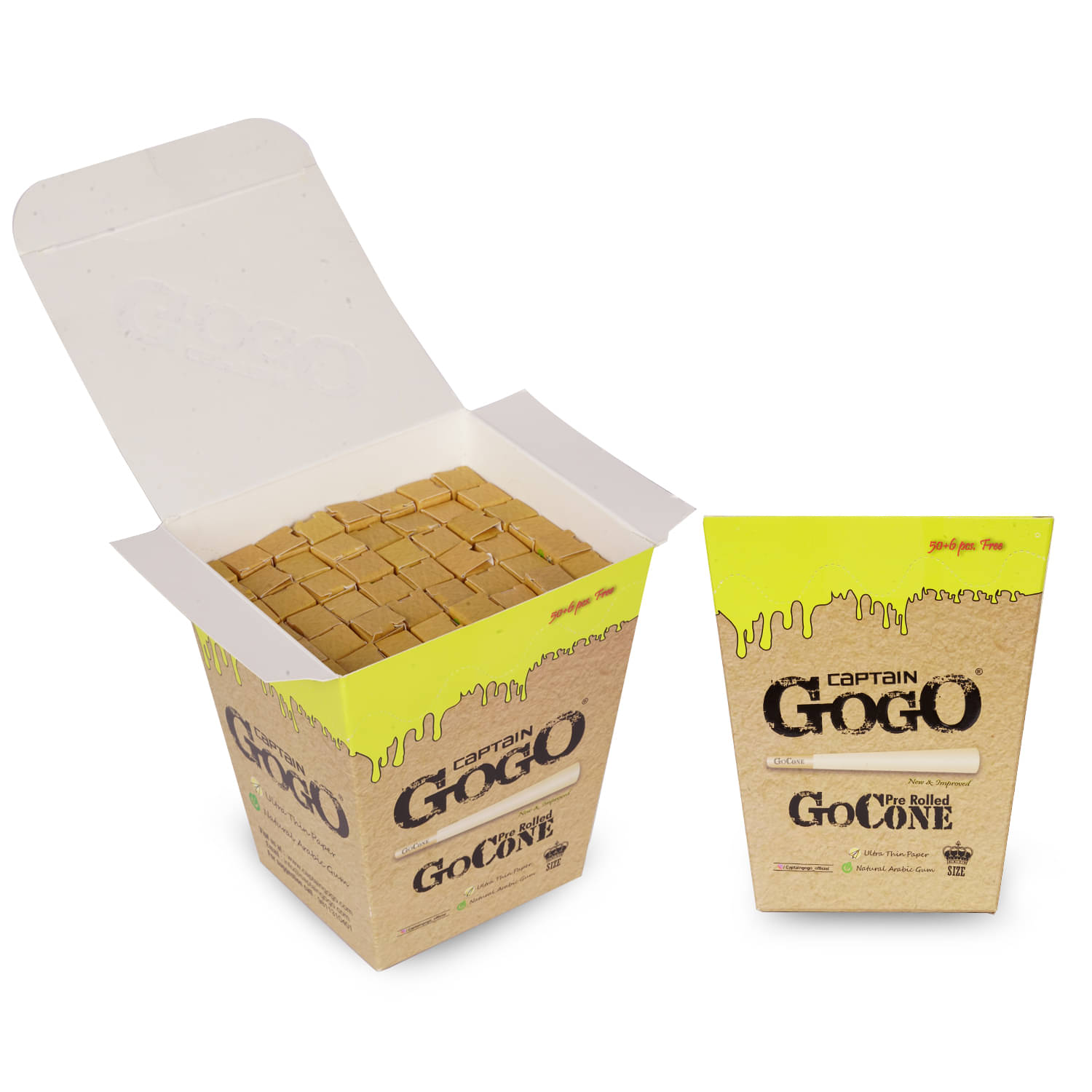     			Captain Gogo Cone 56 – Unbleached Pre-Rolled Cones King Size (109mm