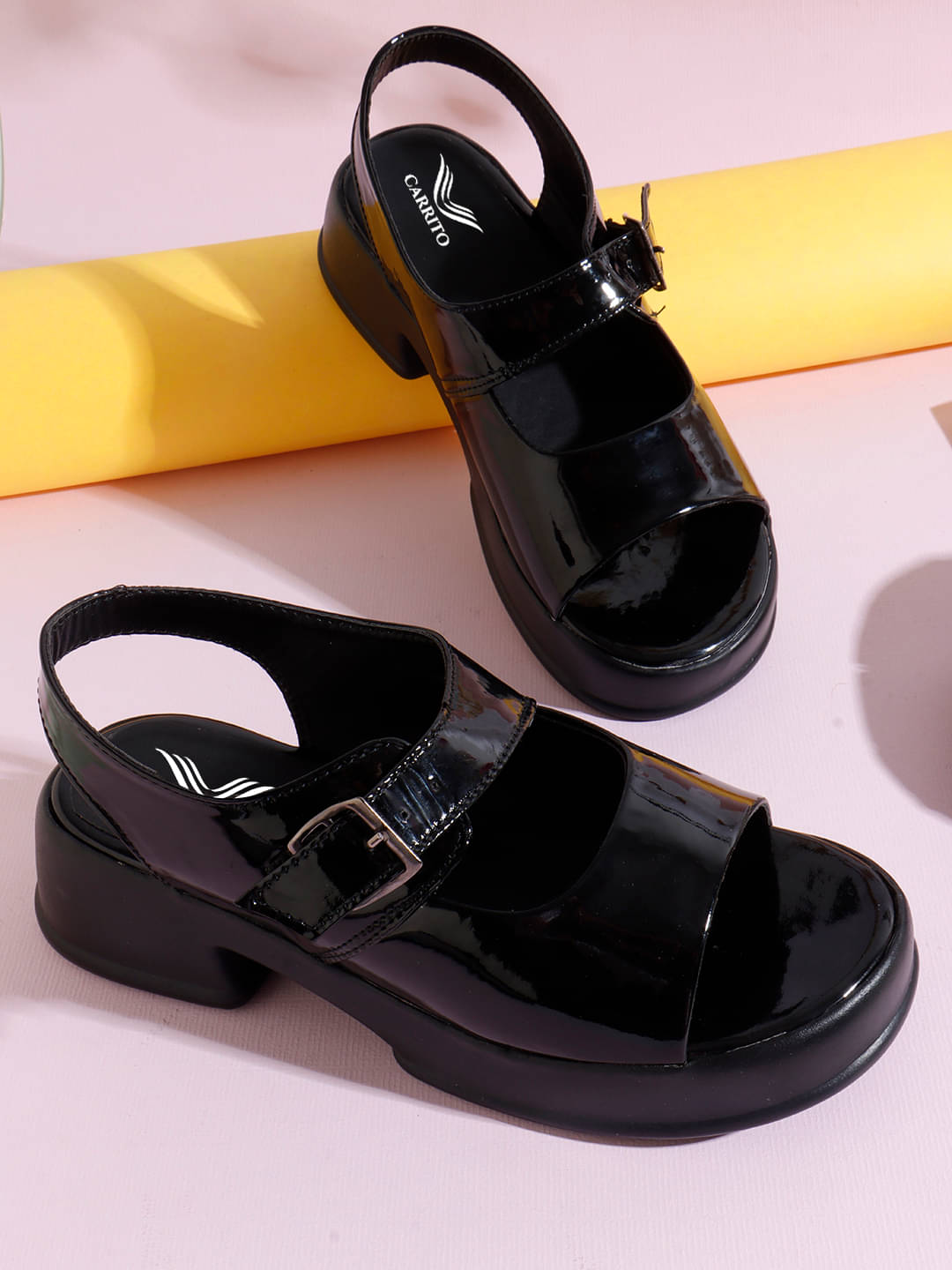 Carrito Black Women's Sandal Heels Carrito Black Women's Sandal Heels