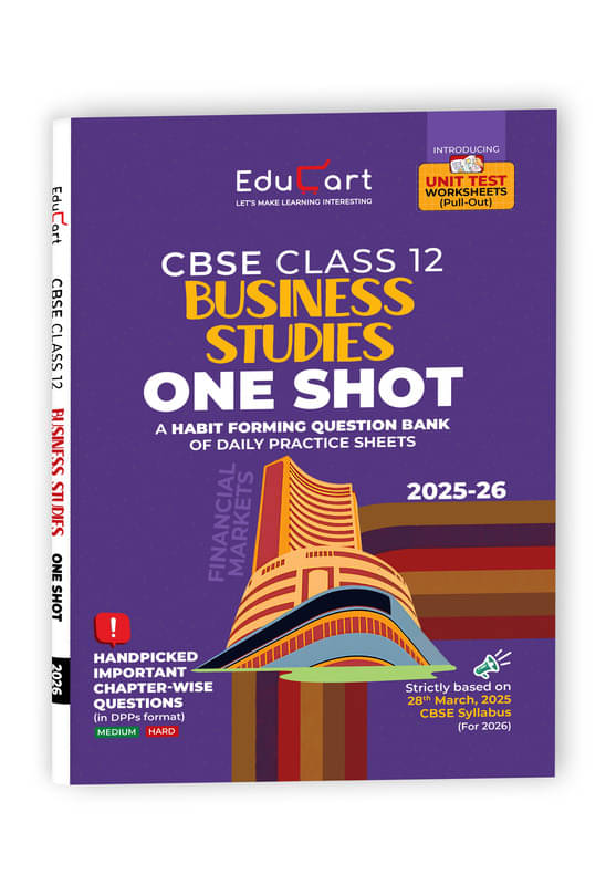 Educart CBSE Class 12 Business Studies One Shot Question Bank 2026 (Includes PYQs for 2025-26) Educart CBSE Class 12 Business Studies One Shot Question Bank 2026 (Includes PYQs for 2025-26)