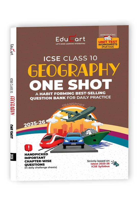     			Educart ICSE Class 10 One-shot Question Bank 2026 Geography (strictly for 2025-26 boards)