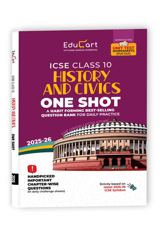 Educart ICSE Class 10 One-shot Question Bank 2026 History & Civics (strictly for 2025-26 boards) Educart ICSE Class 10 One-shot Question Bank 2026 History & Civics (strictly for 2025-26 boards)