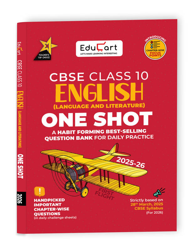 Educart One-shot English Language and Literature CBSE Class 10 Question Bank 2025-26 on new Syllabus 2026 (Strictly for Boards Exam) Educart One-shot English Language and Literature CBSE Class 10 Question Bank 2025-26 on new Syllabus 2026 (Strictly for Boards Exam)