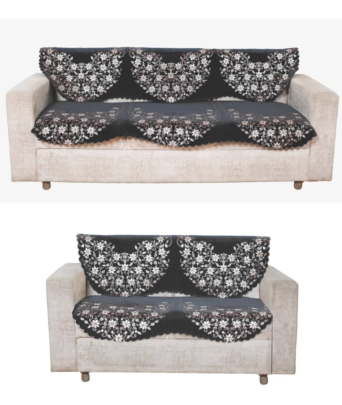     			Essensa furnishings 5 Seater Velvet Sofa Cover ( Pack of 1 )