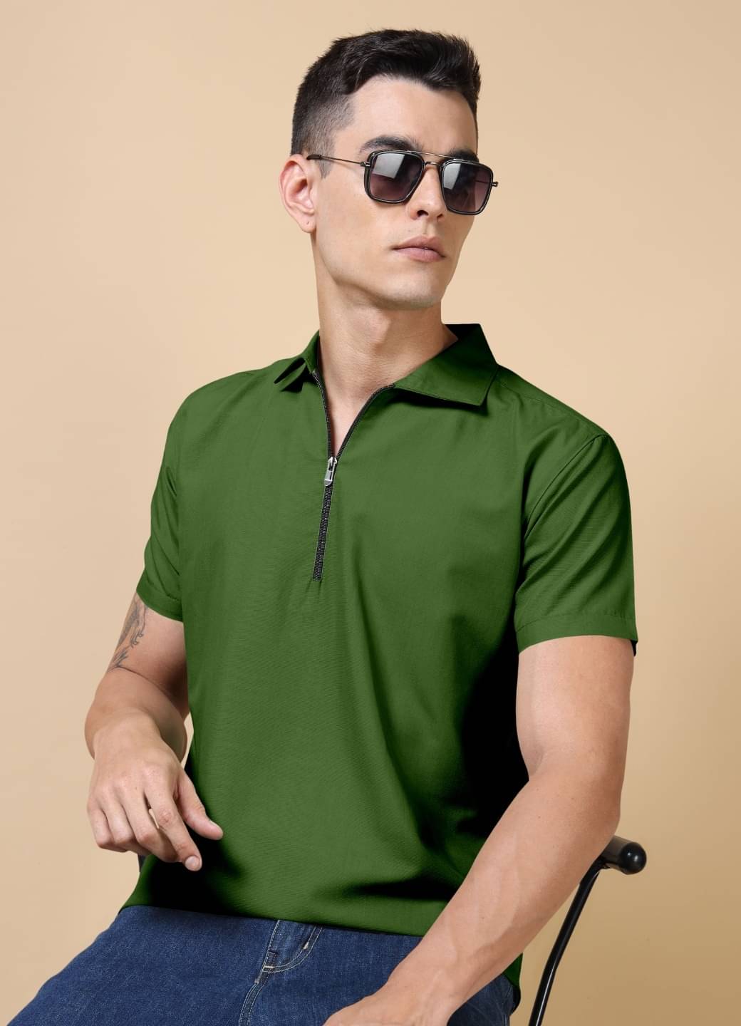     			Ethnic Trendz Green Cotton Blend Men's Regular Kurta ( Pack of 1 )
