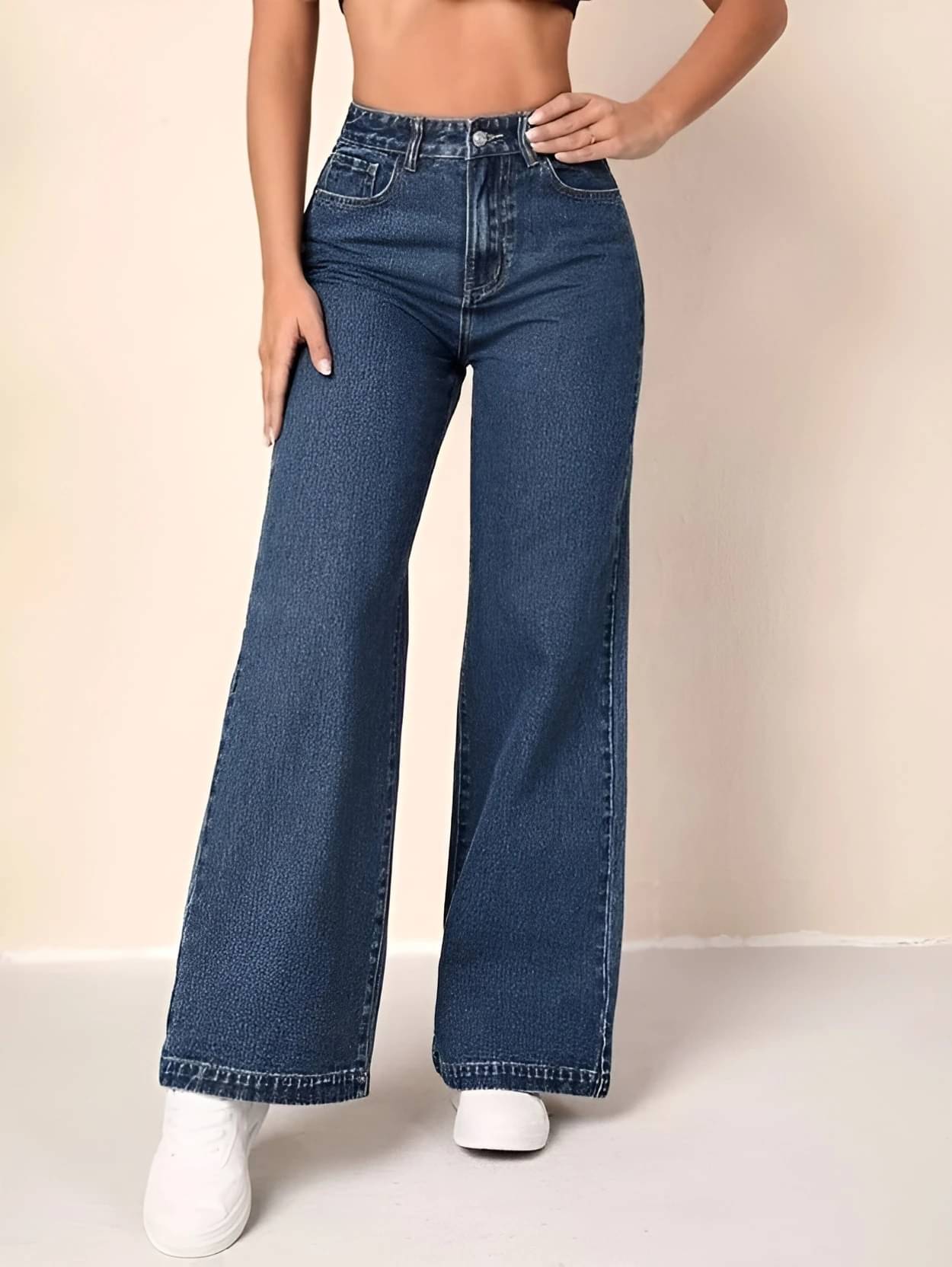     			FLYING GIRLS Women's Regular Fit High-Rise Jeans ( Navy Blue )