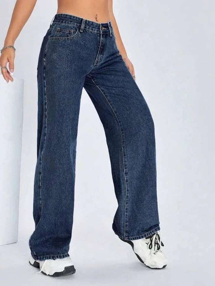     			FLYING GIRLS Women's Relaxed Fit Mid-Rise Jeans ( Blue )