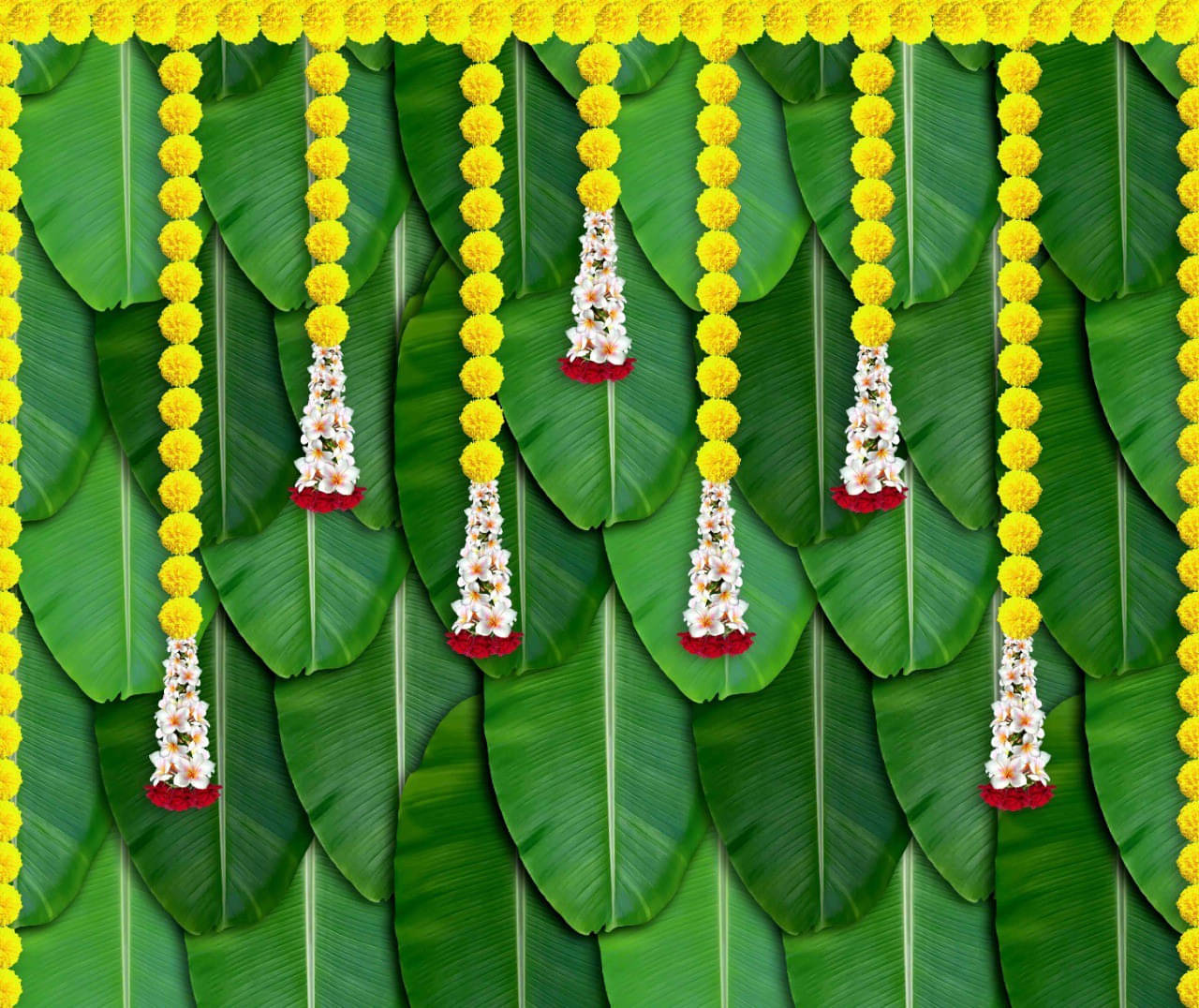     			Festive Backdrop Decorative Curtain Cloth For decoration wedding Subh Annaprasan (7 x 5 ) ft