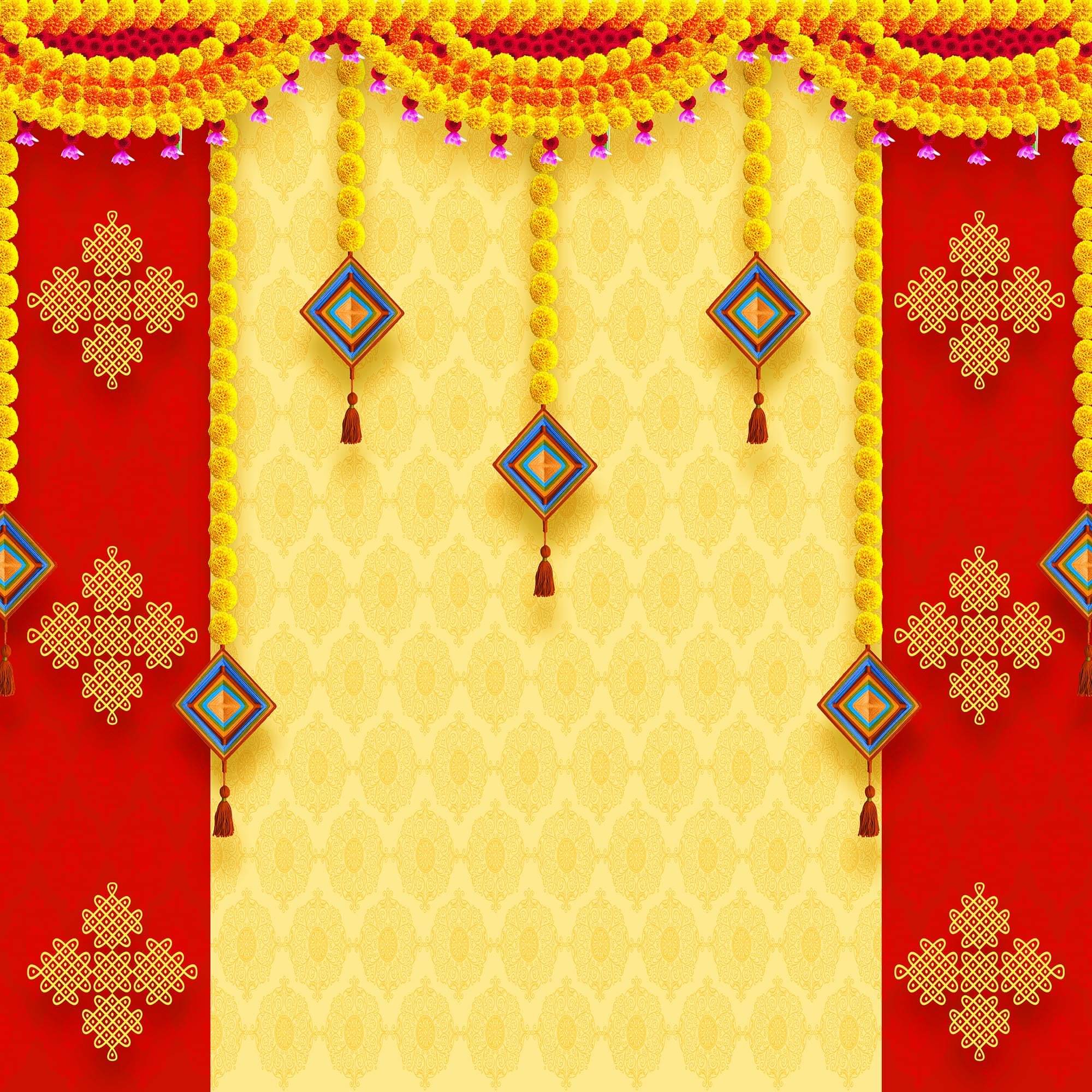     			Festive Backdrop Decorative Curtain Cloth For decoration wedding Subh Annaprasan (7 x 5 ) ft