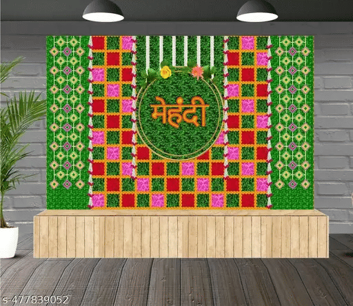     			Festive Backdrop Decorative Curtain Cloth For decoration wedding Mehndi (5 x 5 ) ft