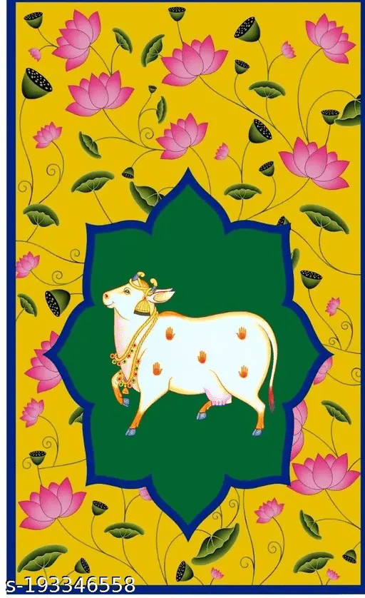     			Festive Backdrop Decorative Curtain Cloth For decoration wedding Cow Pooja Decor  (5 x 5 ) ft