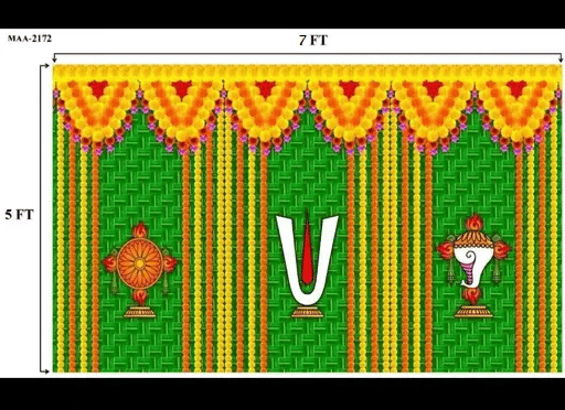     			Festive Backdrop Decorative Curtain Cloth For decoration wedding Subh Annaprasan (5 x 5 ) ft