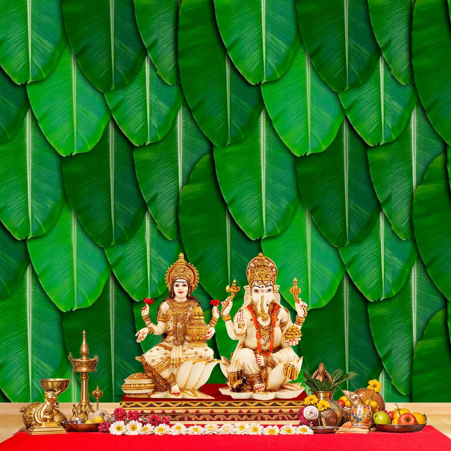     			Festive Backdrop Decorative Curtain Cloth For decoration wedding Subh Annaprasan (5 x 5 ) ft