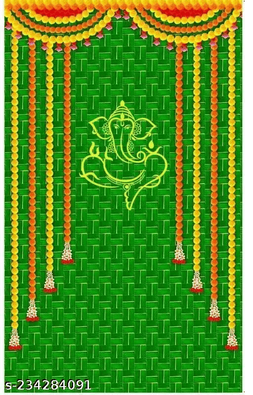 Festive Backdrop Decorative Curtain Cloth For katha Pooja  Ganesh Chaturthi  (5 x 5 ) ft     			Festive Backdrop Decorative Curtain Cloth For katha Pooja  Ganesh Chaturthi  (5 x 5 ) ft
