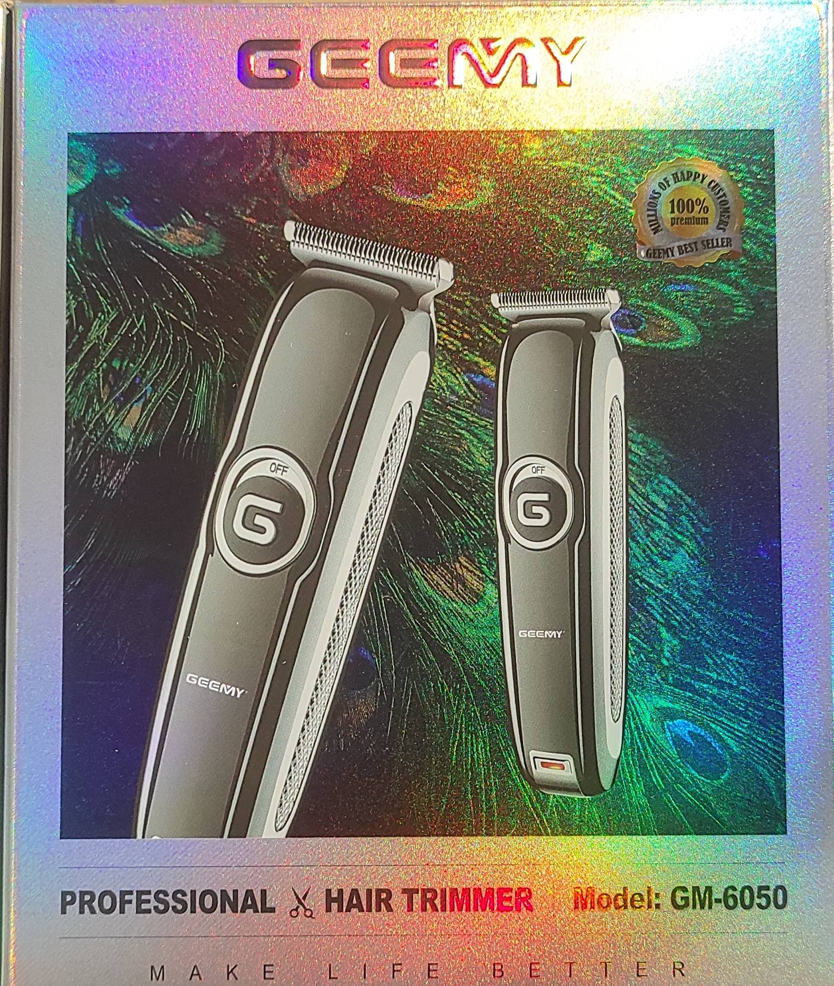    			GEEMY GM 6050 Rechargeable Trimmer Multicolor Cordless Beard Trimmer With 120 minutes Runtime