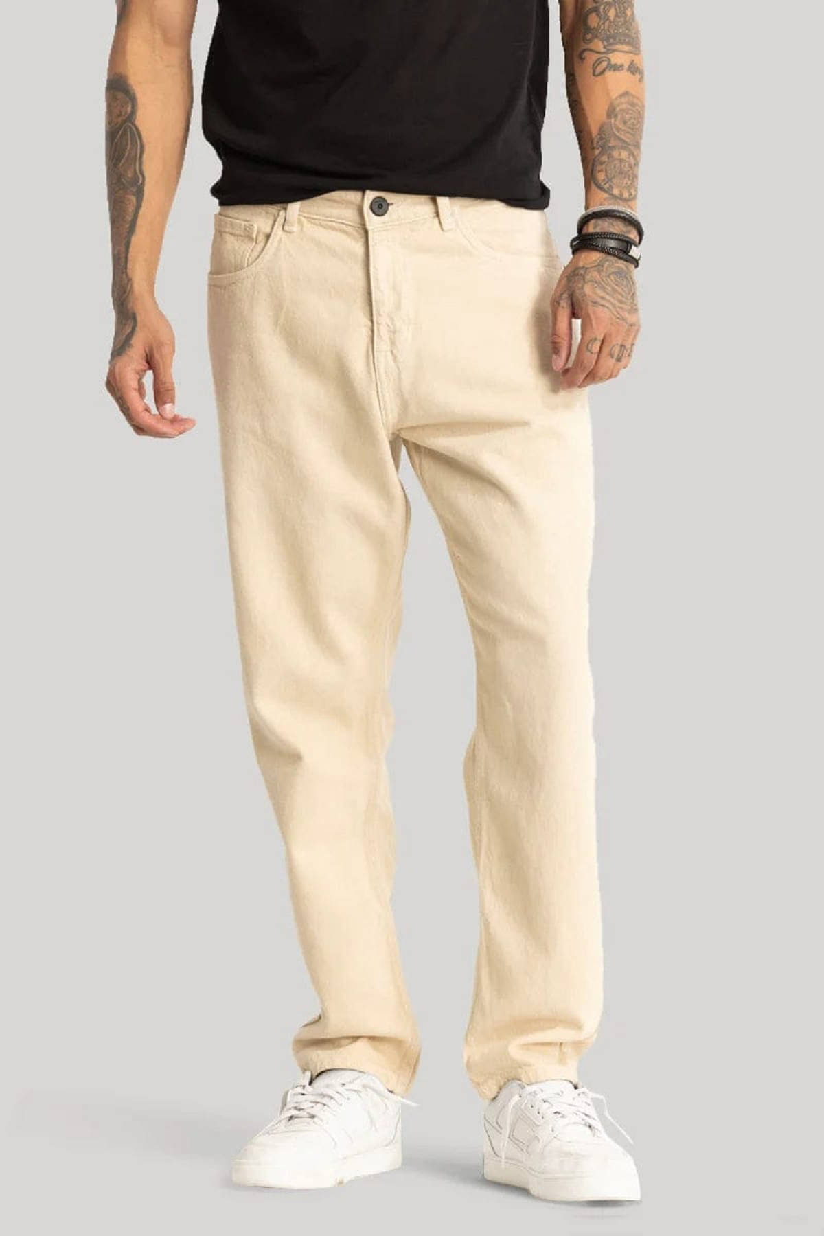     			GF Basic Men's Jeans - Beige ( Pack of 1 )