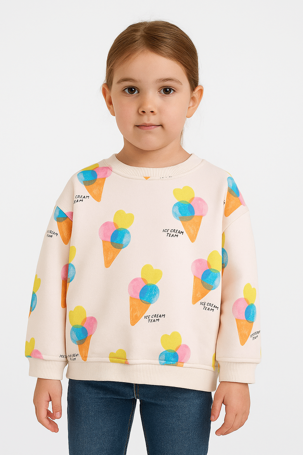     			HARPITA Pack of 1 Baby Girls Fleece Sweatshirt ( Cream )