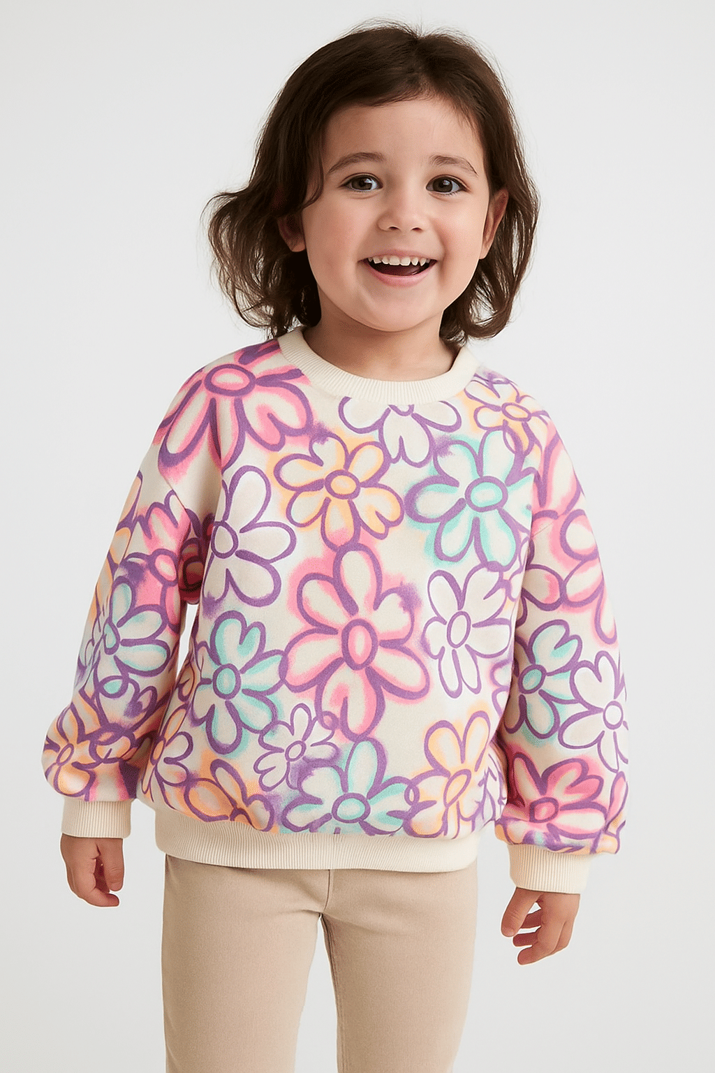     			HARPITA Pack of 1 Baby Girls Fleece Sweatshirt ( Cream )