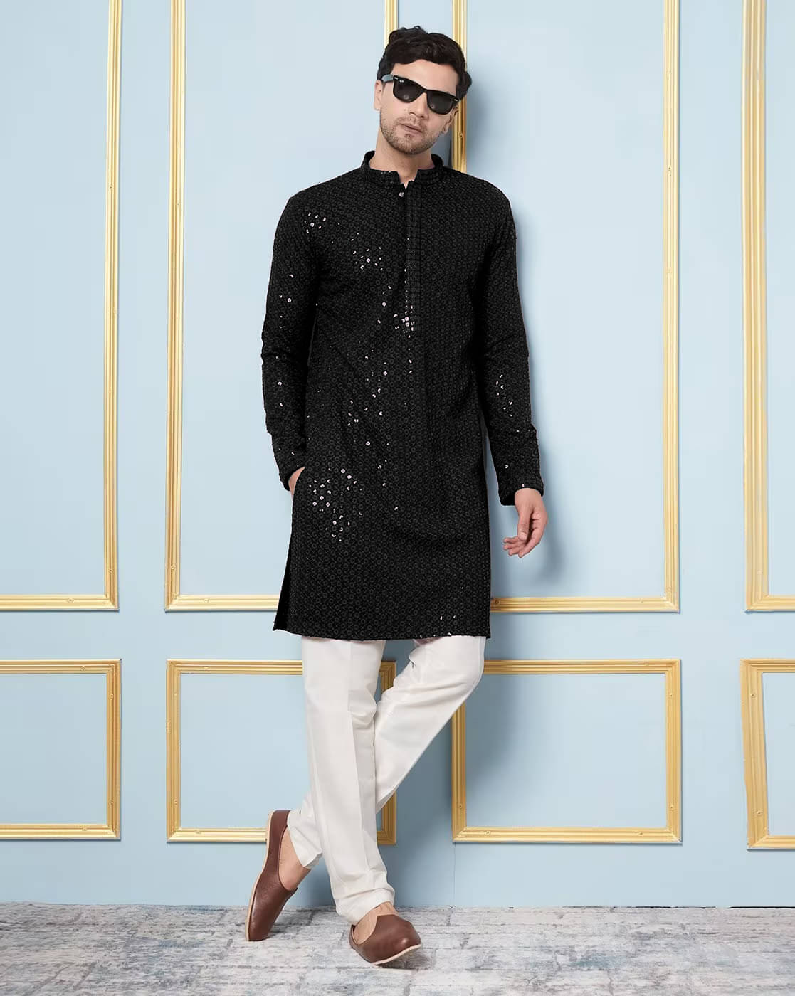 Indian Poshakh Black Cotton Blend Men's Regular Kurta ( Pack of 1 ) Indian Poshakh Black Cotton Blend Men's Regular Kurta ( Pack of 1 )