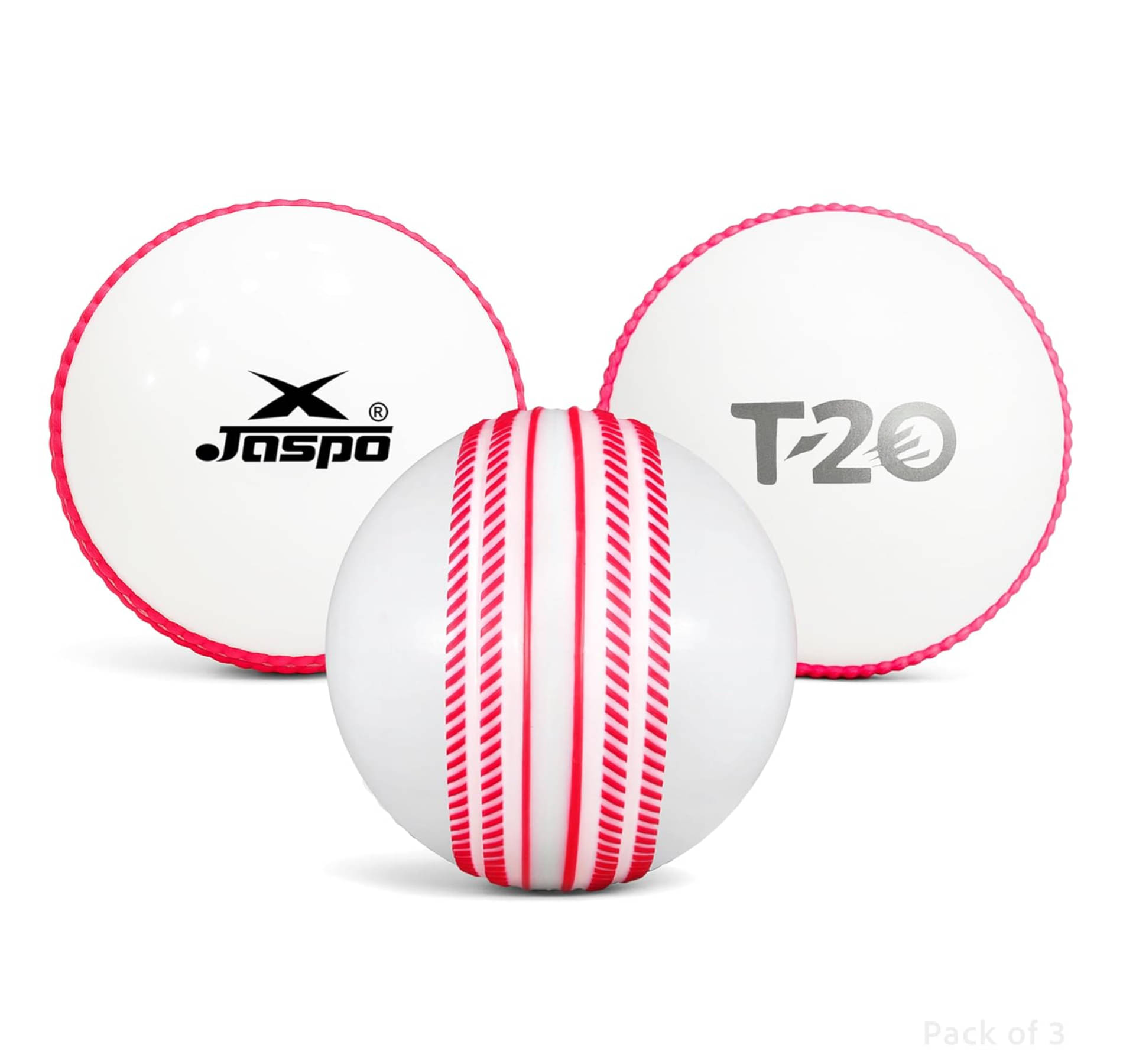     			Jaspo White Rubber Cricket Ball ( Pack of 3 )