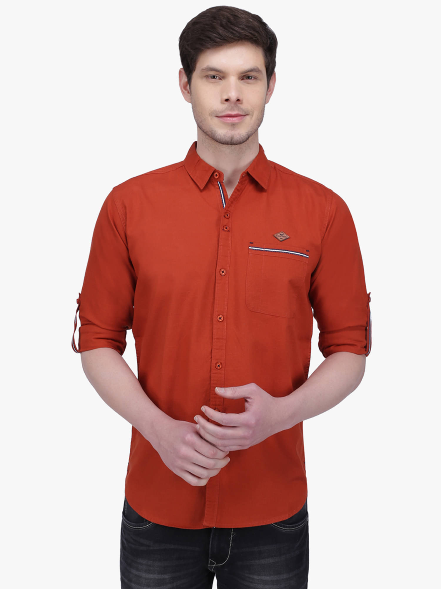     			Kuons Avenue Linen Regular Fit Solids Full Sleeves Men's Casual Shirt - Brown ( Pack of 1 )