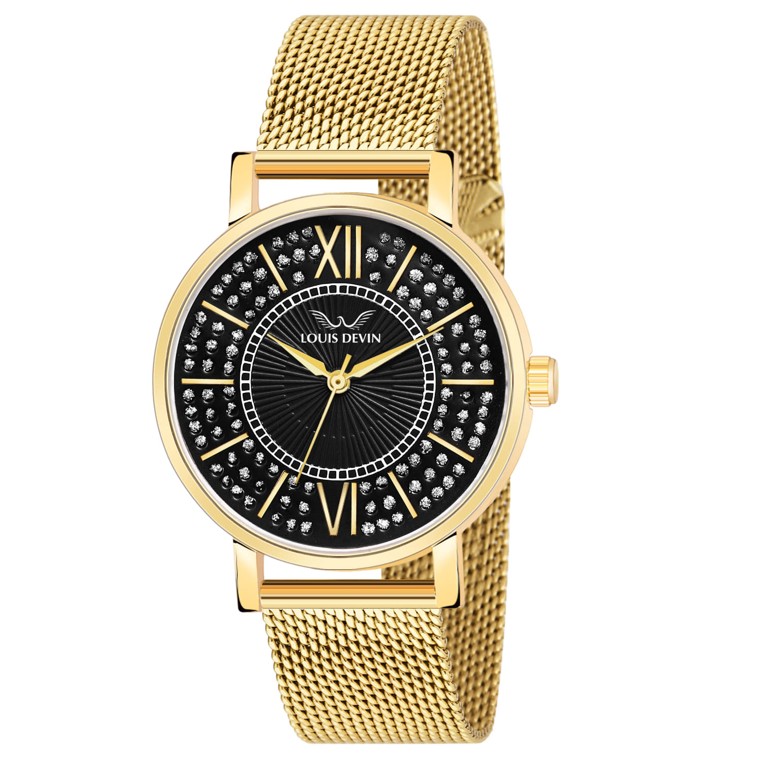     			LOUIS DEVIN Gold Metal Analog Womens Watch
