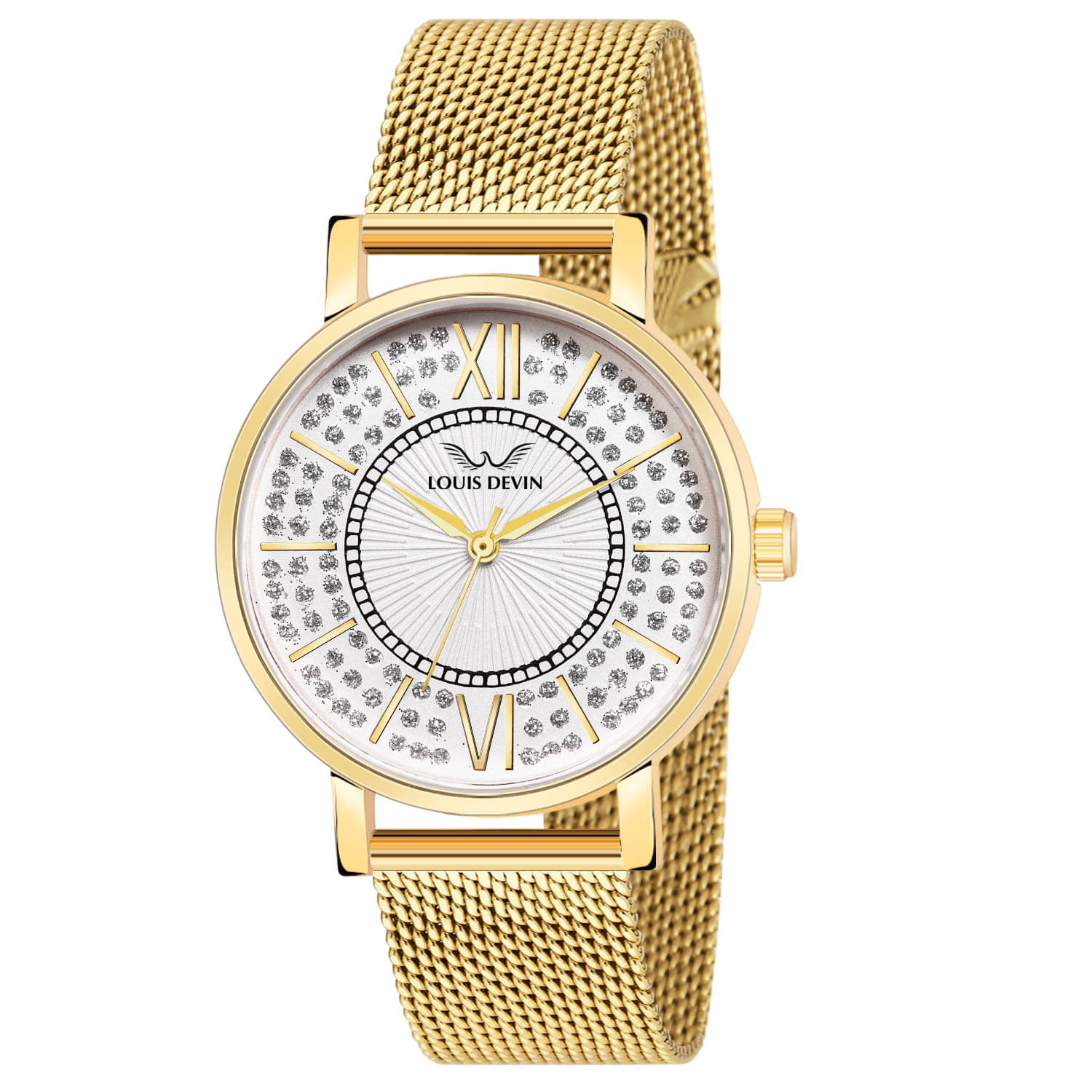    			LOUIS DEVIN Gold Metal Analog Womens Watch