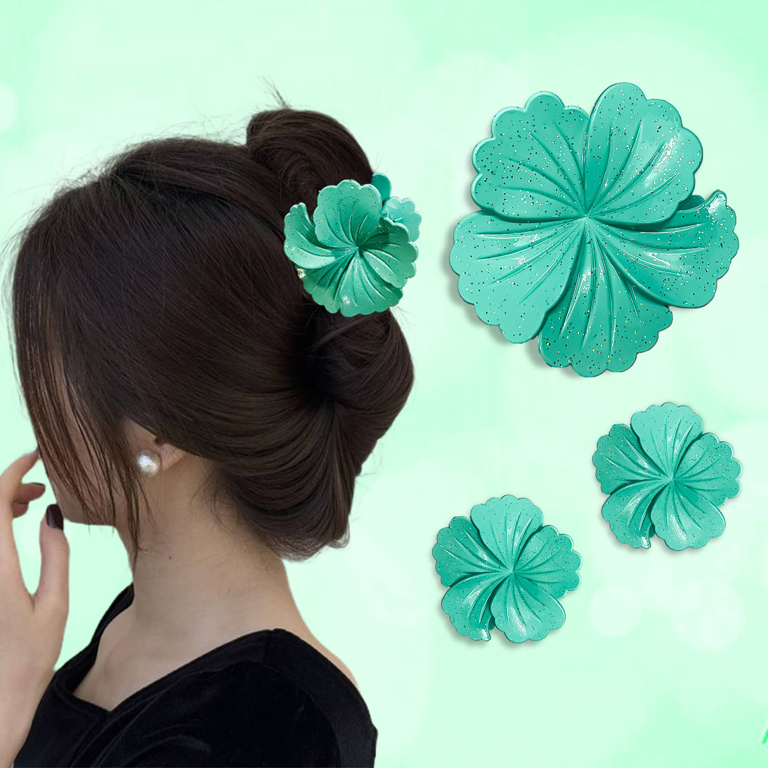     			LYKAA Turquoise Clutcher ( Pack of 3 )