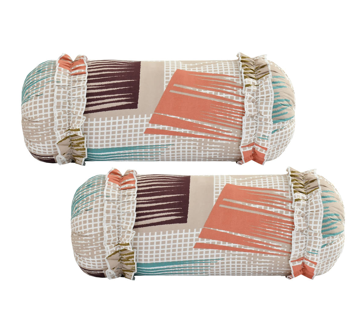     			Luxmi Cotton Fabrics Set of 2 Poly Cotton Bolster Covers