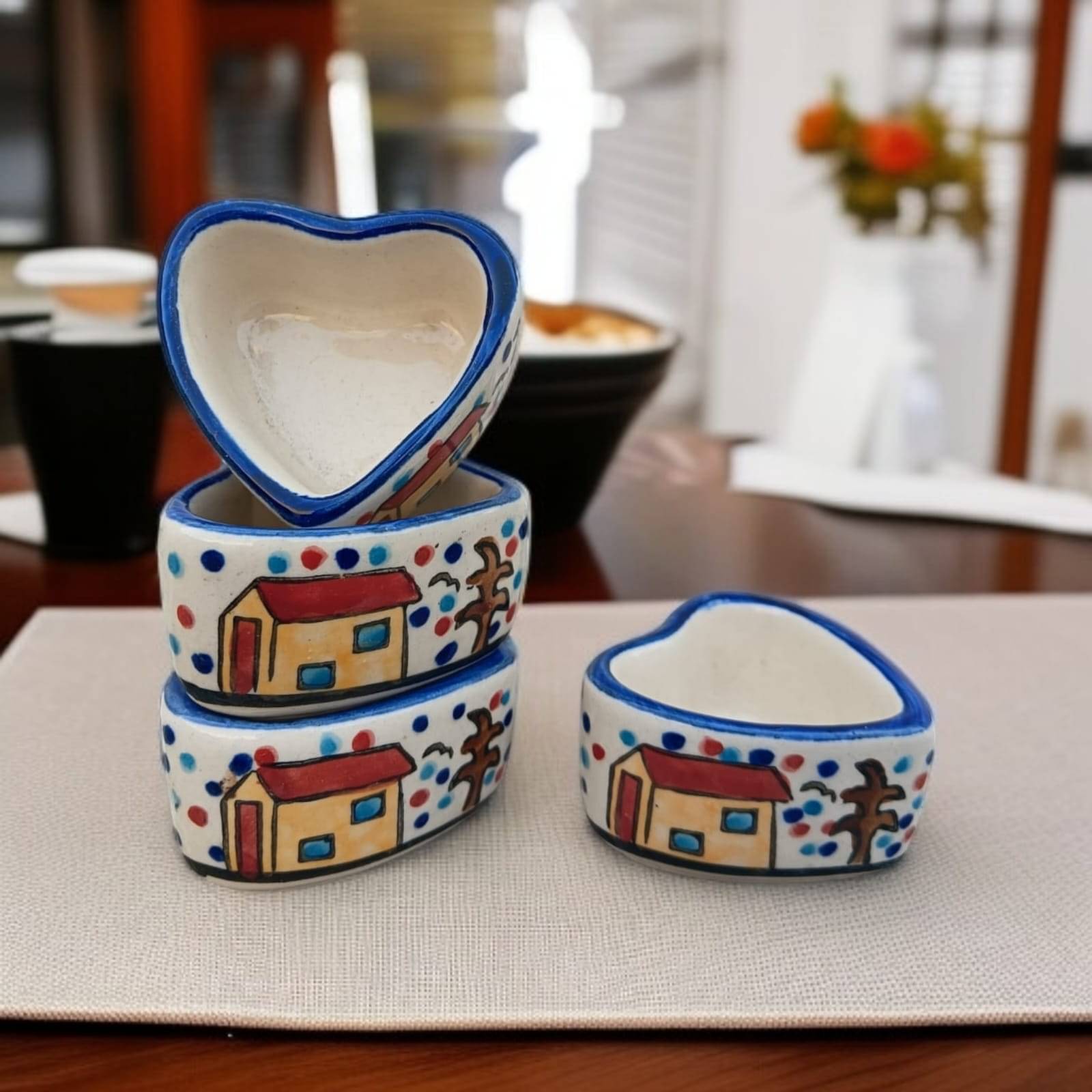     			Malaikah Hut Printed Chutney Bowl Ceramic Printed Chip&Dip Bowl 5 cm ( Set of 4 ) Multi Color