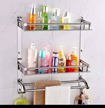     			Multi use Bathroom Rack /Kitchen Accessories Stainless Steel Wall Shelf