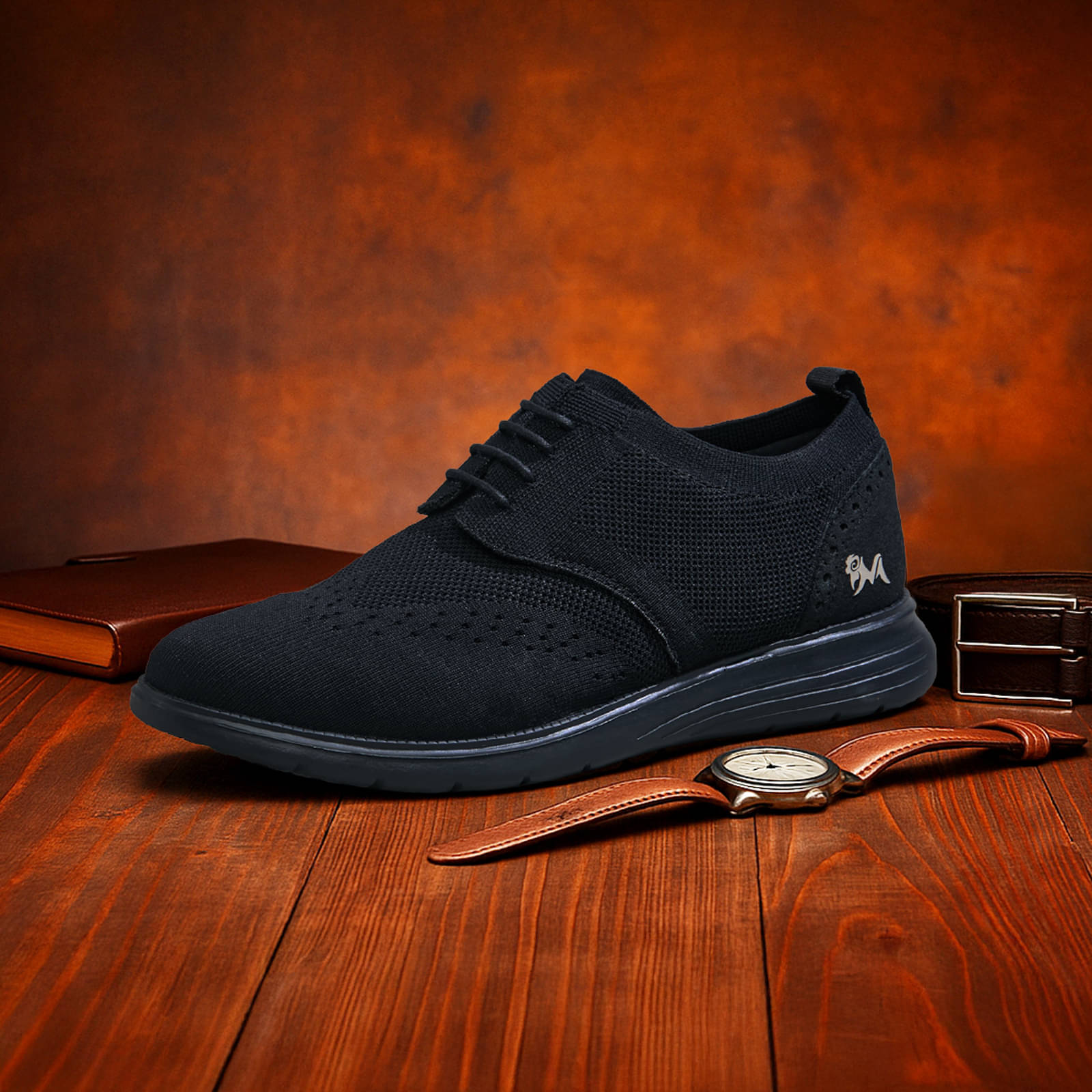     			Neemans Black Men's Sneakers