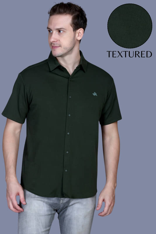 ParcelYard Cotton Blend Regular Fit Solids Half Sleeves Men's Casual Shirt - Olive ( Pack of 1 ) ParcelYard Cotton Blend Regular Fit Solids Half Sleeves Men's Casual Shirt - Olive ( Pack of 1 )