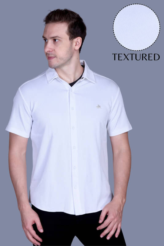 ParcelYard Cotton Blend Regular Fit Solids Half Sleeves Men's Casual Shirt - White ( Pack of 1 )     			ParcelYard Cotton Blend Regular Fit Solids Half Sleeves Men's Casual Shirt - White ( Pack of 1 )