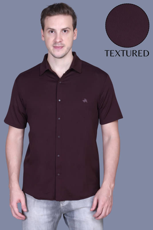     			ParcelYard Cotton Blend Regular Fit Solids Half Sleeves Men's Casual Shirt - Wine ( Pack of 1 )