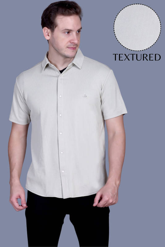     			ParcelYard Cotton Blend Regular Fit Solids Half Sleeves Men's Casual Shirt - Light Grey ( Pack of 1 )