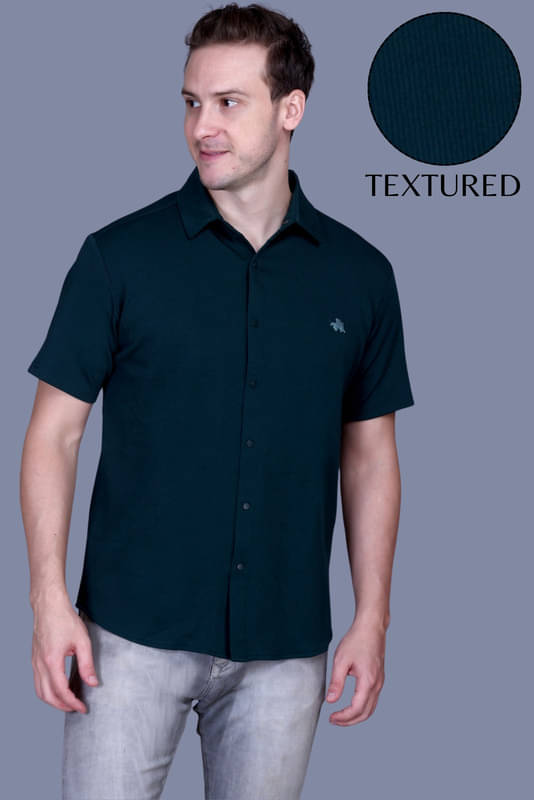     			ParcelYard Cotton Blend Regular Fit Solids Half Sleeves Men's Casual Shirt - Dark Green ( Pack of 1 )