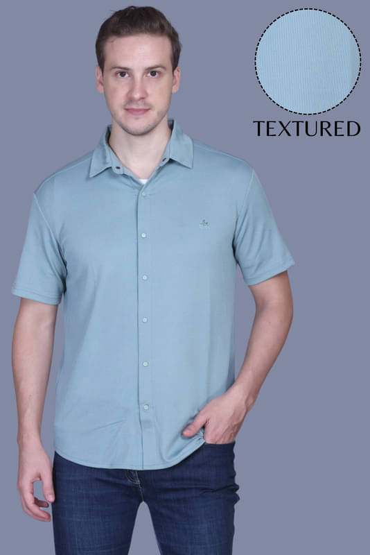     			ParcelYard Cotton Blend Regular Fit Solids Half Sleeves Men's Casual Shirt - Light Blue ( Pack of 1 )