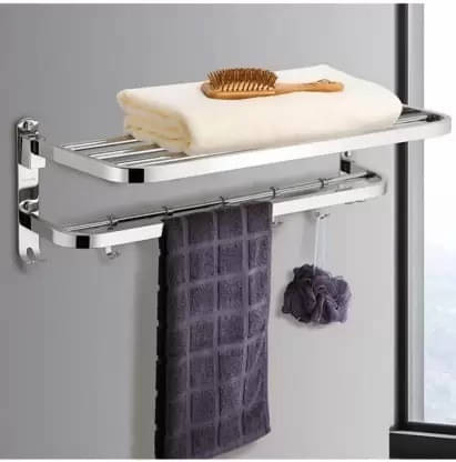 Premium Look High Grade Dual Folding Nickel Chrome Rack 24 inch 2 Bar Towel Rod (Stainless Steel Pack of 1) Premium Look High Grade Dual Folding Nickel Chrome Rack 24 inch 2 Bar Towel Rod (Stainless Steel Pack of 1)