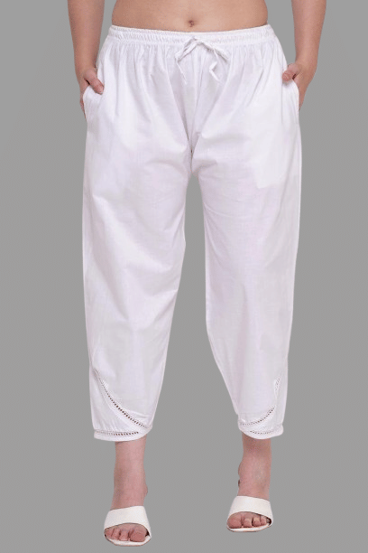     			SUMAYA FASHION Women Cotton Blend Casual Trousers ( White )