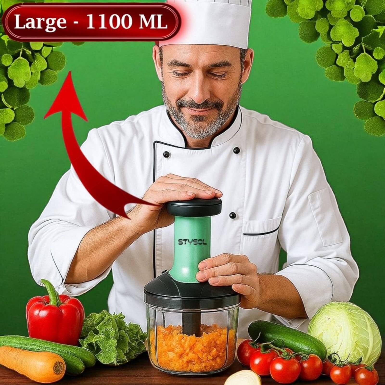 Strong 1100 ML Manual Speedy Hand Press Food Chopper BPA Free Stainless Steel Blade Onion Chopper for Vegetables Fruits Nuts - Multicolor (Push Chopper) Strong 1100 ML Manual Speedy Hand Press Food Chopper BPA Free Stainless Steel Blade Onion Chopper for Vegetables Fruits Nuts - Multicolor (Push Chopper)