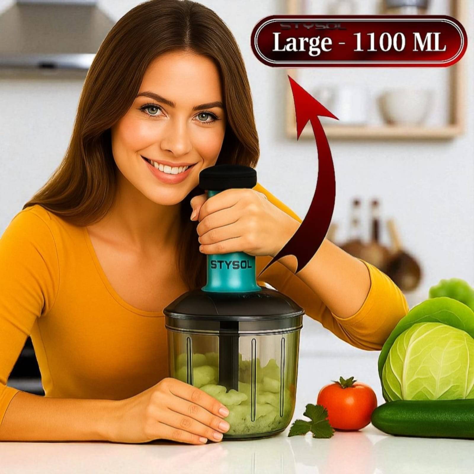 Strong 1100 ML Manual Speedy Hand Press Food Chopper BPA Free Stainless Steel Blade Onion Chopper for Vegetables Fruits Nuts - Multicolor (Push Chopper) Strong 1100 ML Manual Speedy Hand Press Food Chopper BPA Free Stainless Steel Blade Onion Chopper for Vegetables Fruits Nuts - Multicolor (Push Chopper)