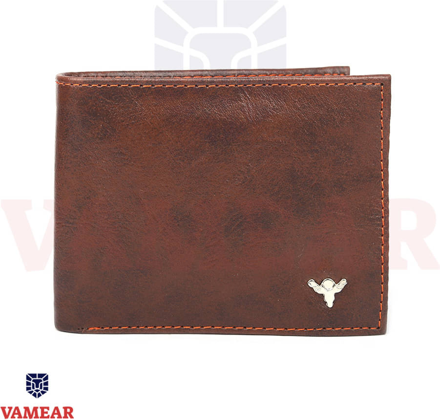     			VAMEAR Faux Leather Self Design Men's Two Fold Wallet With 8 Slots For Card ( Brown , Pack of 1 )