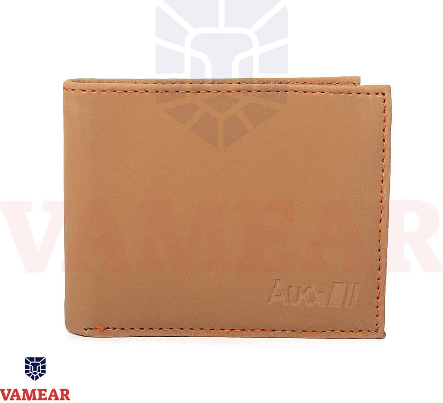     			VAMEAR Faux Leather Self Design Men's Two Fold Wallet With 6 Slots For Card ( Tan , Pack of 1 )